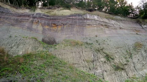 Panorama of the cliff on the Baltic coast. Vídeos de archivo 142197087