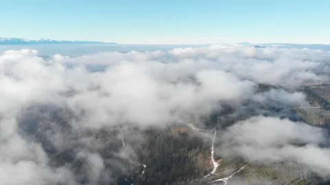 Panorama of clouds and High Tatras from Radziejowa summit in Beskid Mountains Stock Footage 143990047