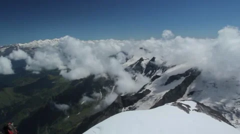 Panorama to clouds from the top of the mountain Stock Footage 41513812