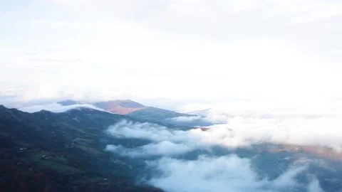 Panorama with clouds from the top of a mountain Stock Footage 169369462