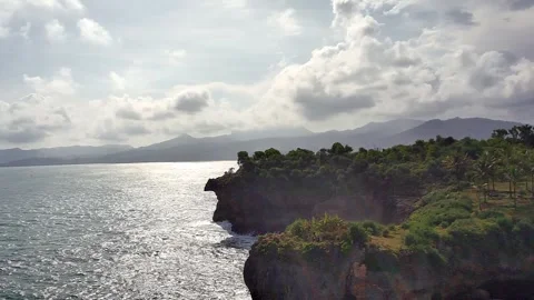 Panorama cloudy ocean Stock Footage 241388446