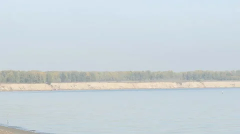 Panorama of coast of a lake Vídeo Stock 68962234