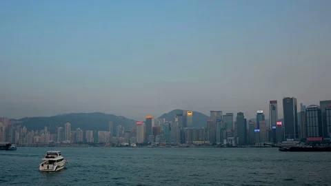 Panorama of the coast skyline in the evening Stock Footage 72944518