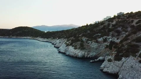 Panorama of the Coastline with Mountains Stock Footage 239160132
