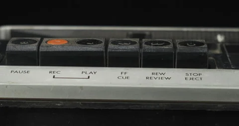 Panorama, control buttons of an old cass... | Stock Video | Pond5