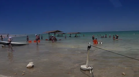 Panorama of the Dead sea Stock Footage 39673010