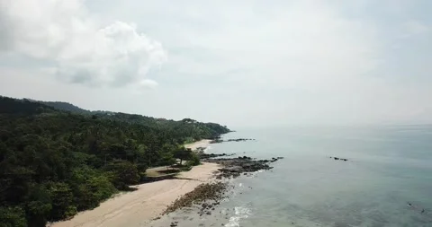 Panorama of deserted beaches and forests in Thailand Stock Footage 149376552