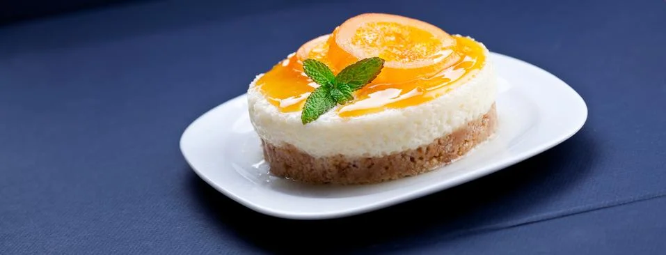 Panorama dessert on plate Stock Photos