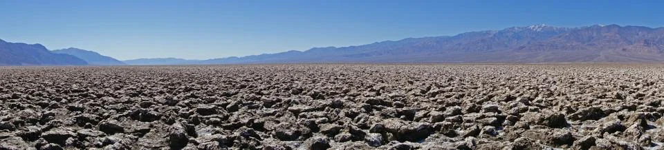 Panorama Devil's Golf Course Death Valley Stock Photos