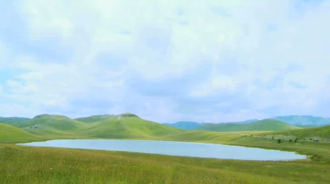 Panorama of Devil's Lake in the national park Durmitor, Montenegro Stock Footage