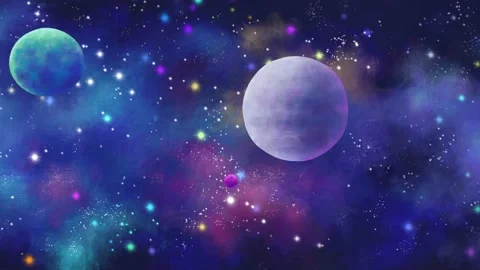 Panorama of different planets in interstellar space Video stock 152160087