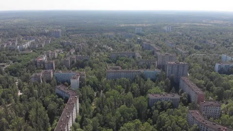Panorama of the district in the city of pripyat Stock Footage 194429356
