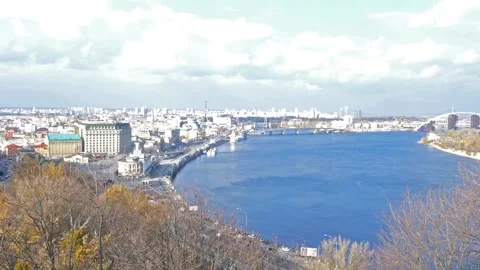 Panorama Of Dnieper, Kiev Stock Footage 88594550