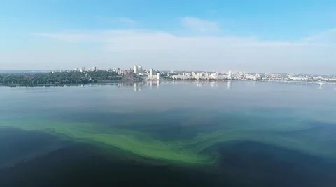Panorama of the Dnieper river Stock Footage 55564737