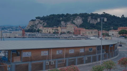 Panorama dock Nice Stock Footage 93178570