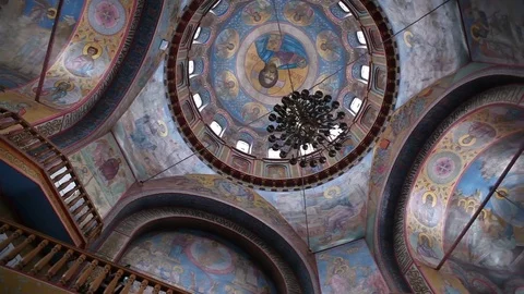 Panorama of the dome of the temple Stock Footage 75282527