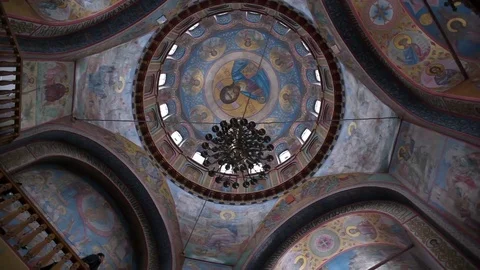 Panorama of the dome of the temple Stock Footage 75282696