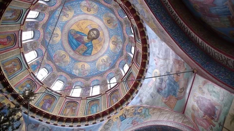 Panorama of the dome of the temple Stock Footage 75283515