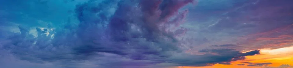 Panorama of dramatic sky background Stock Photos