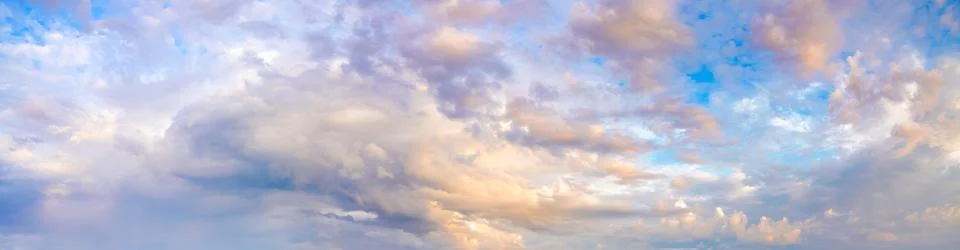 Panorama of dramatic sky background Stock Photos