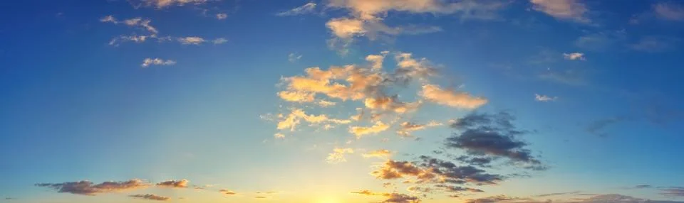 Panorama of dramatic sky background Stock Photos