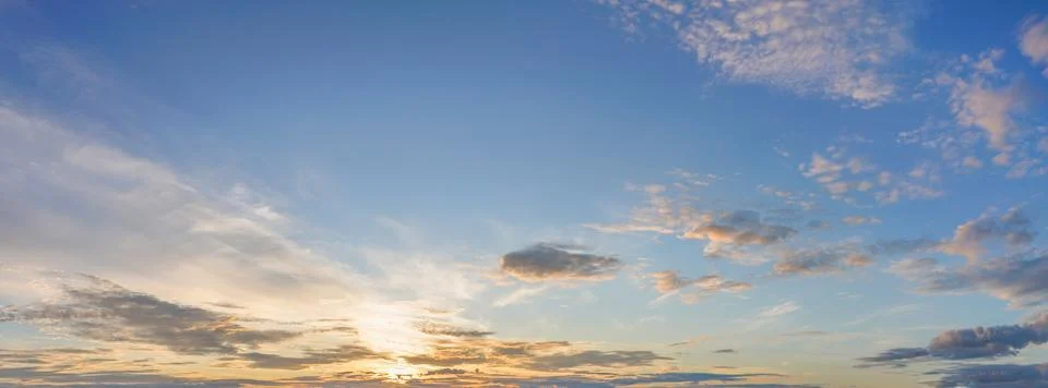 Panorama of dramatic sky background Stock Photos