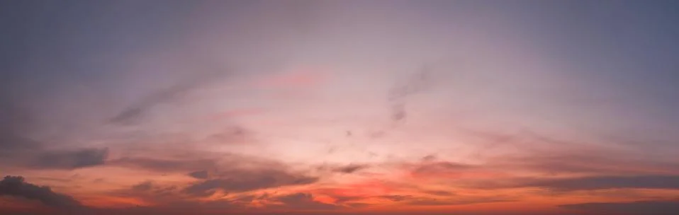Panorama of dramatic sky during sunset. Sky background during sunset or sunri Fotos de archivo