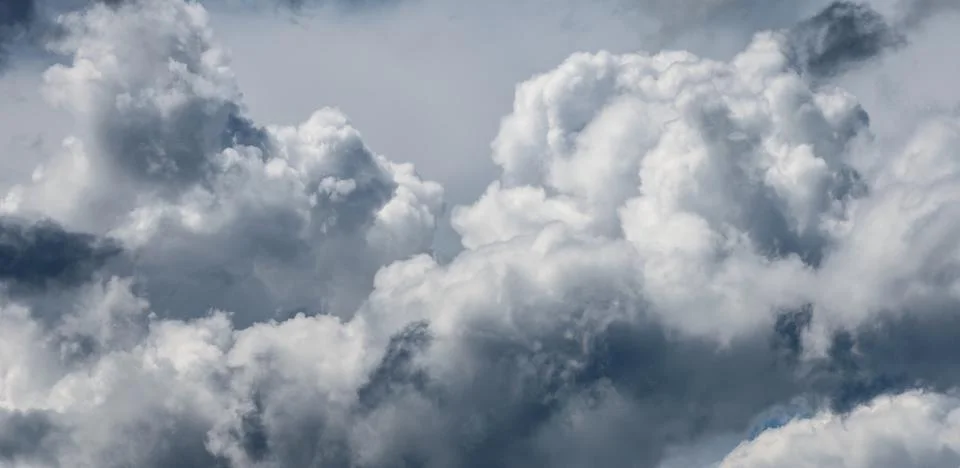 Panorama of the dramatic sky before the storm. Stock Photos