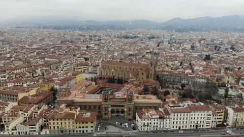 Panorama from a drone to the Basilica of Sant'Acroce Stock Footage 144838836