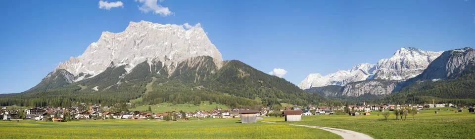 Panorama Ehrwald, Austria Stock Photos
