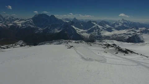 Panorama of the Elbrus mountains Stock Footage 102259825