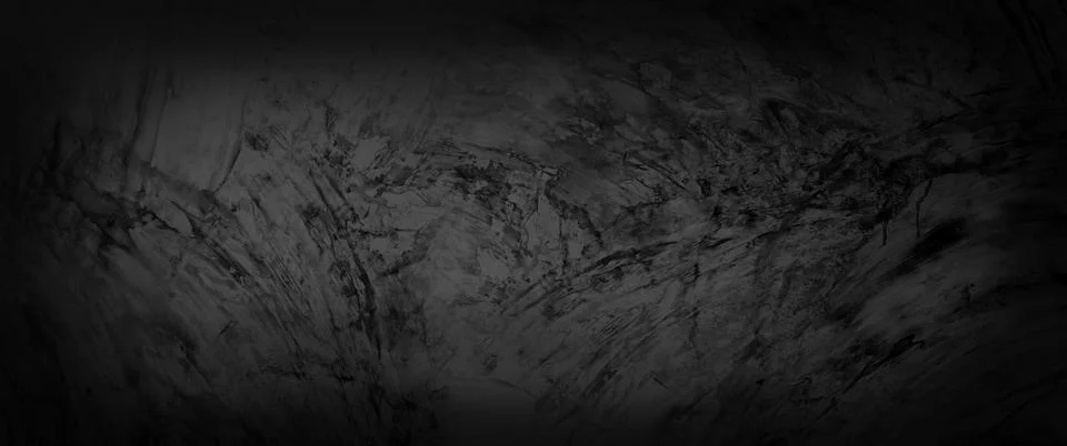 Panorama empty black wall interior for design, Old loft style raw concrete wa Stock Photos