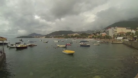 The panorama of the evening Rafailovici. Stock Footage 72221325