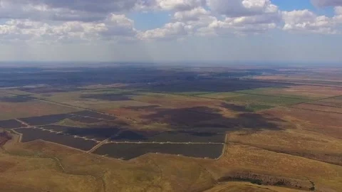 Panorama of fields of separated fields. bird's eye view. 스톡 동영상 88481863