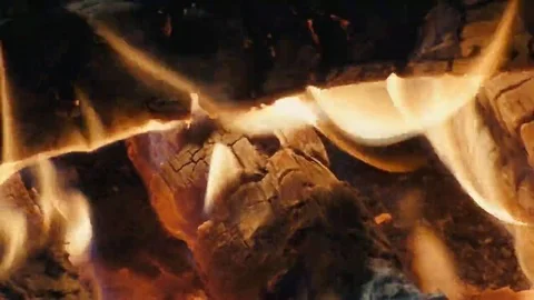 Panorama of the fire slow motion Stock Footage 69167154