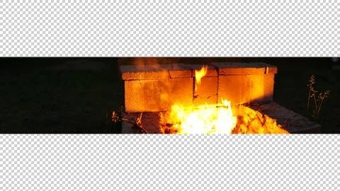 Panorama of Firepit at Night Stock Photos