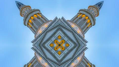 Panorama frame Abstract pointed shape made with capital building 写真素材