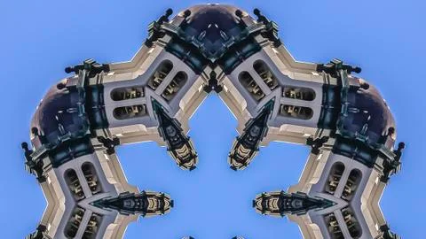 Panorama frame Angular ball fo the tower of the Capital building Foto stock