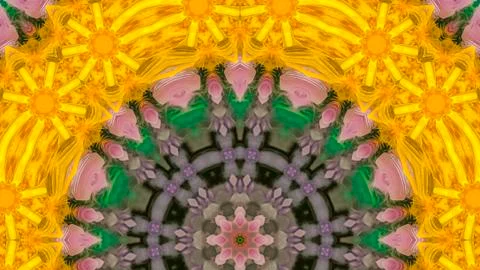 Panorama frame Feathers in shape of circle look like bike spokes Foto stock