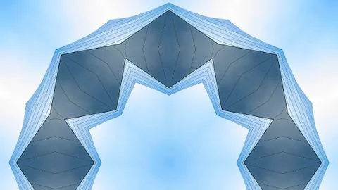 Panorama frame Metallic angular ring made from concert hall Stock Photos