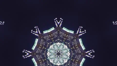 Panorama frame Pattern design made from night shot San Francisco 写真素材