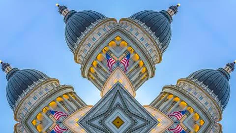 Panorama frame Square shape made with the Utah State Capital Stock Photos