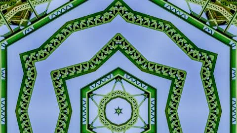Panorama frame Symmetrical pattern design created from doubling a photo of a 写真素材