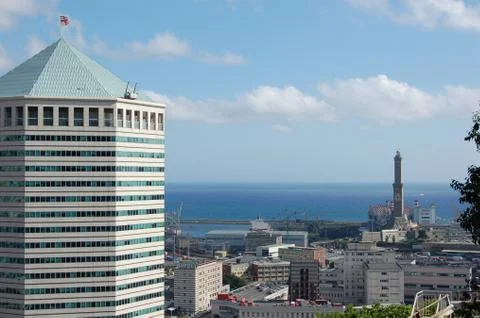 Panorama of Genoa Stock Photos