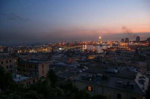 Panorama of Genoa Stock Photos
