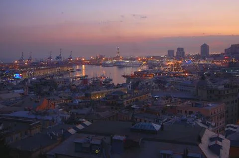 Panorama of Genoa Stock Photos
