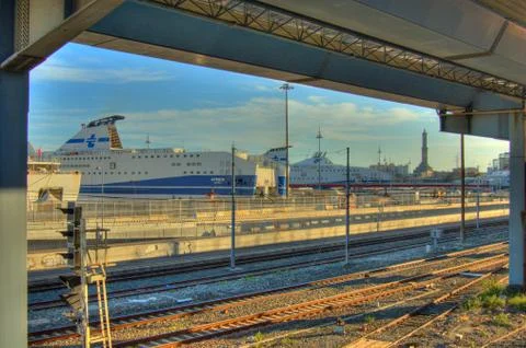 Panorama of Genoa Stock Photos