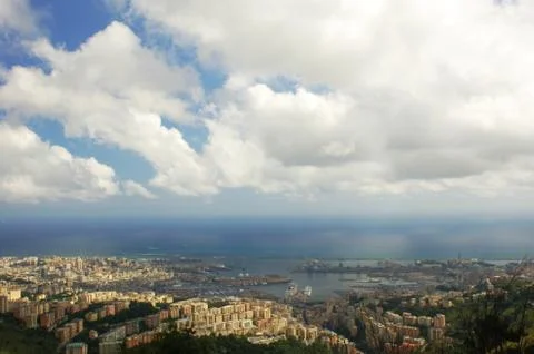Panorama of Genoa Stock Photos