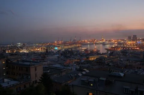 Panorama of Genoa Stock Photos