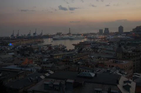 Panorama of Genoa Stock Photos